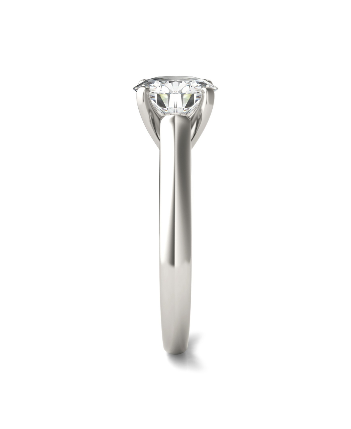 Moissanite Cathedral Solitaire Ring (1-9/10 Carat Total Weight Diamond Equivalent) in 14K- White Gold