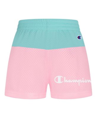 blue and pink champion shorts