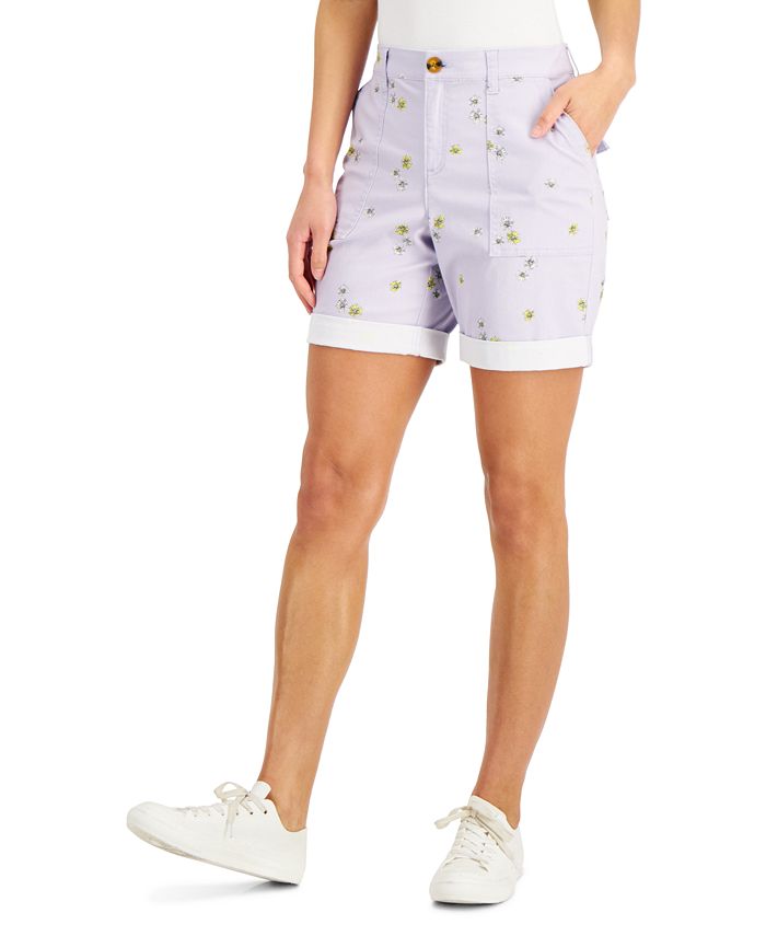 Style Co Women s Floral Print Rolled Cuff Bermuda Shorts