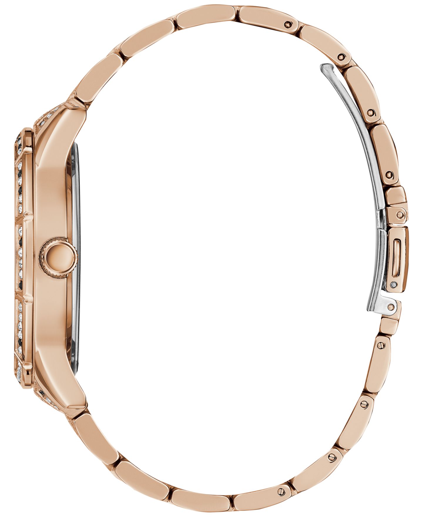 Женские часы GUESS Glitz Rose Gold-Tone Stainless Steel Bracelet Watch 40mm — фото 5
