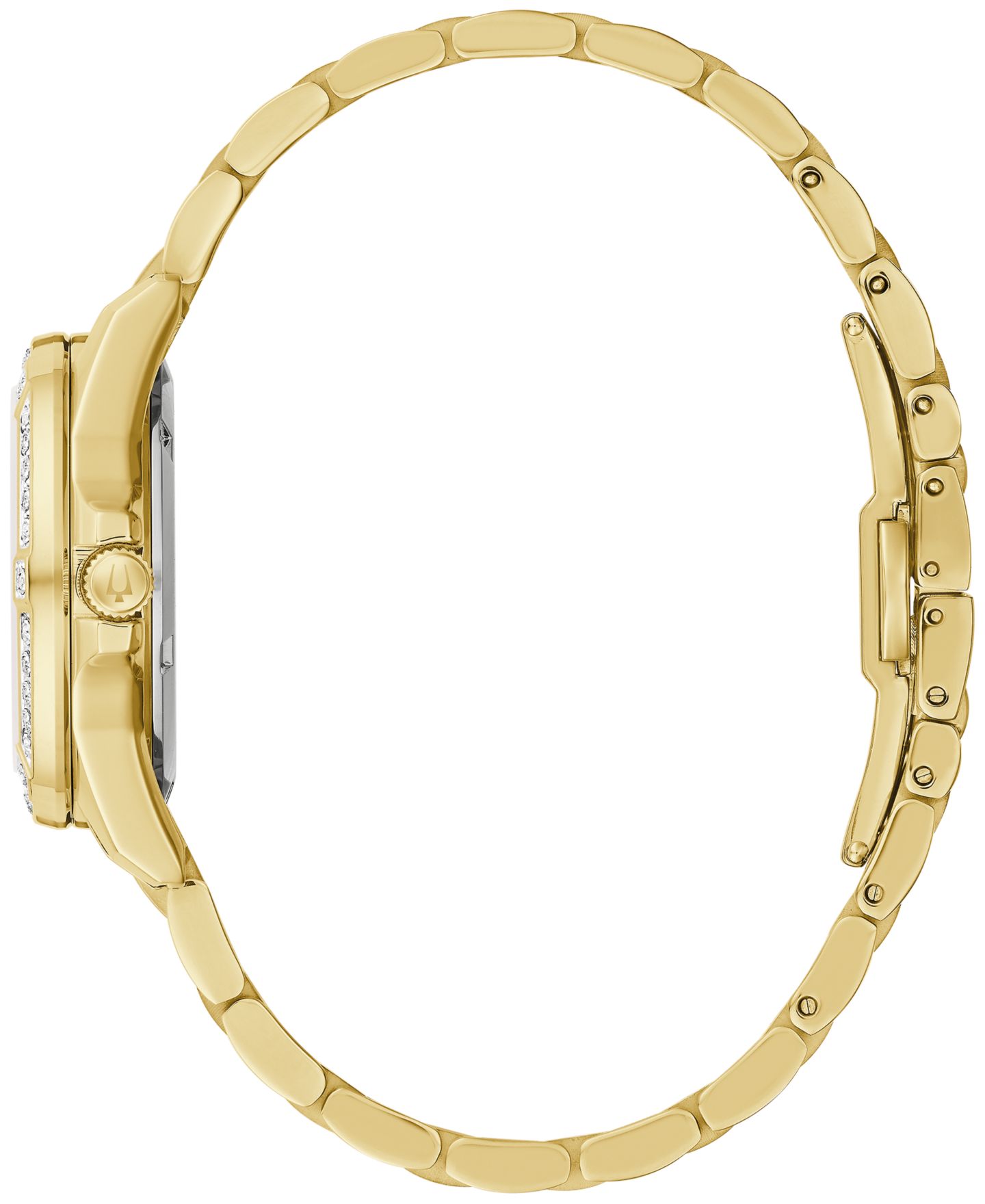 Женские часы Bulova Marine Star Diamond (1/10 ct. t.w.) Gold-Tone Stainless Steel Bracelet Watch 32mm — фото 2
