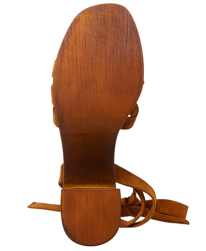 women's rydley tie up wooden platform sandals