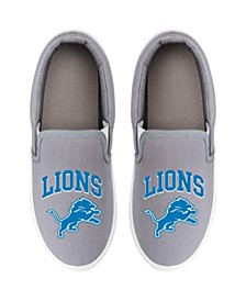 Women's Detroit Lions Big Logo Slip-On Gray Sneakers