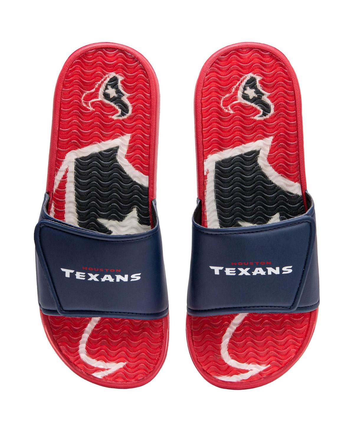 Men's Foco Houston Texans Wordmark Gel Slide Sandals - Navy