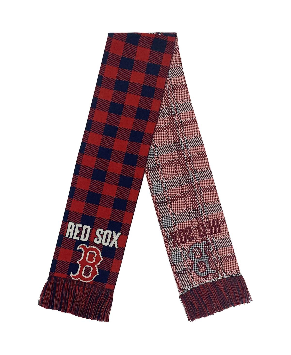 Women's Foco Boston Red Sox Plaid Color Block Scarf - Navy