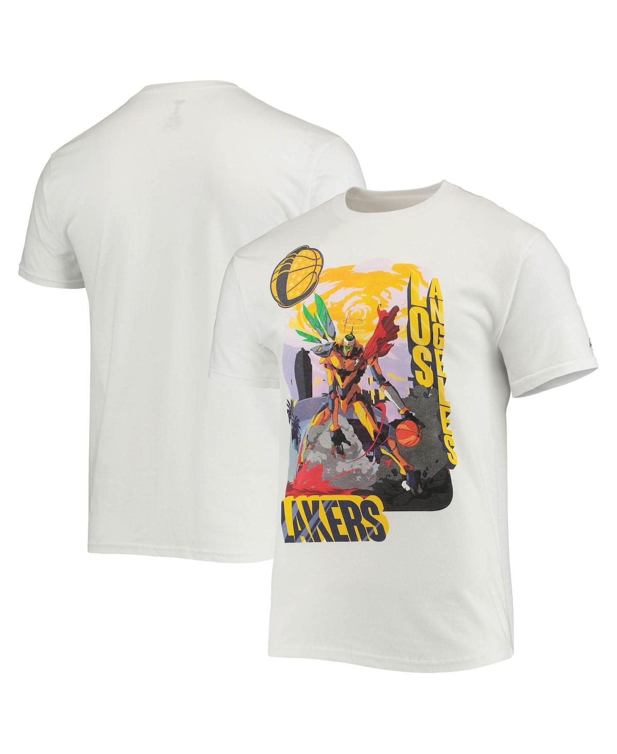 Men's Nba x McFlyy White Los Angeles Lakers Identify Artist Series T-shirt - White