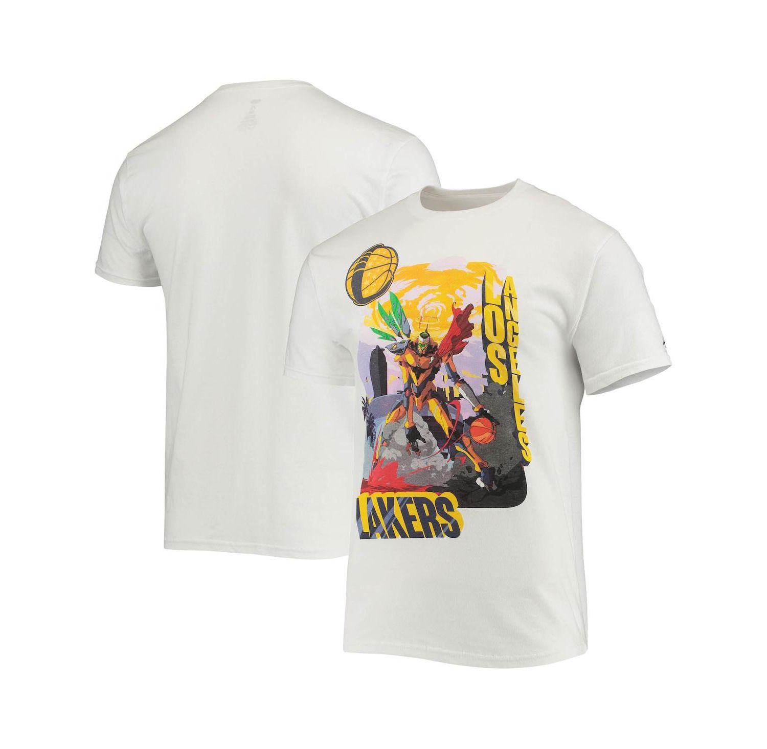 Men's NBA x McFlyy White Los Angeles Lakers Identify Artist Series T-shirt