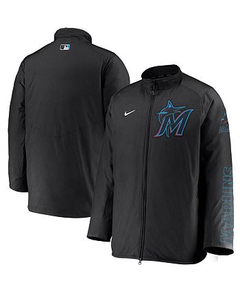 Men's Nike Black Miami Marlins Logo Performance Raglan T-Shirt