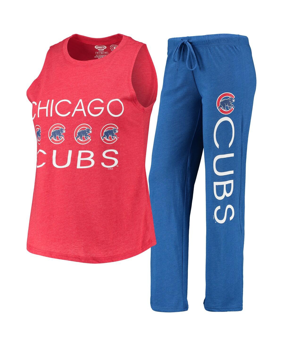 Shop Concepts Sport Women's  Royal, Red Chicago Cubs Meter Muscle Tank Top And Pants Sleep Set In Royal,red