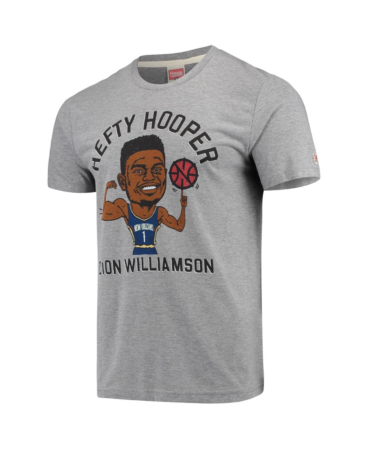 Shop Homage Men's Zion Williamson Gray New Orleans Pelicans Player Graphic Tri-blend T-shirt