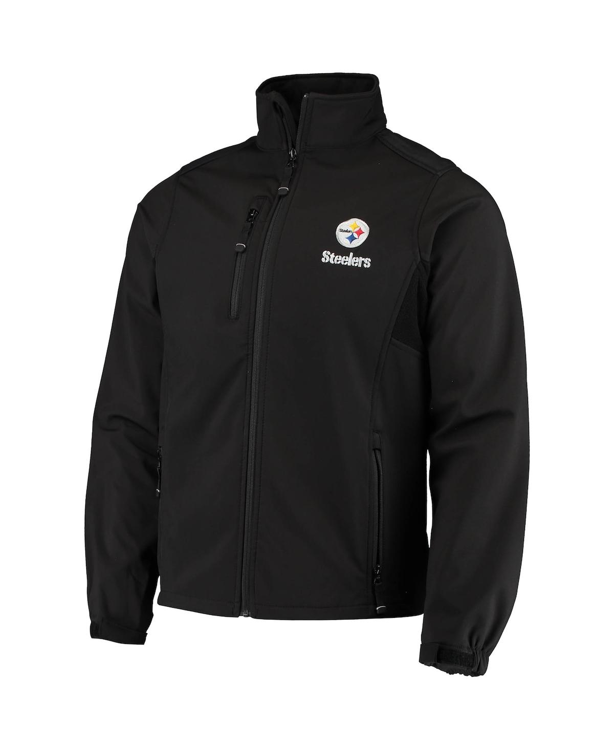 Dunbrooke Black Pittsburgh Steelers Circle Softshell Fleece Full-zip Jacket In Black