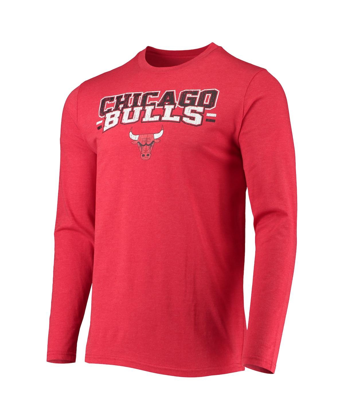 Concepts Sport Men's  Black, Red Chicago Bulls Long Sleeve T-shirt And Pants Sleep Set In Multi