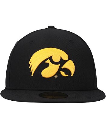 New Era Men's Black Iowa Hawkeyes Logo Basic 59FIFTY Fitted Hat ...