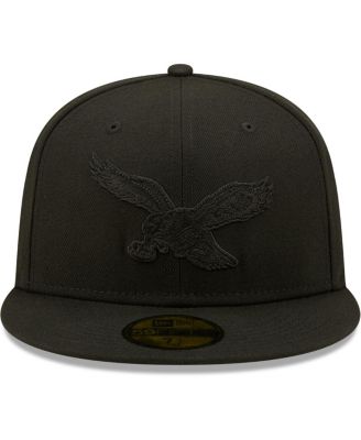 Men's Philadelphia Eagles Black on Black Alternate Logo 59FIFTY Fitted Hat