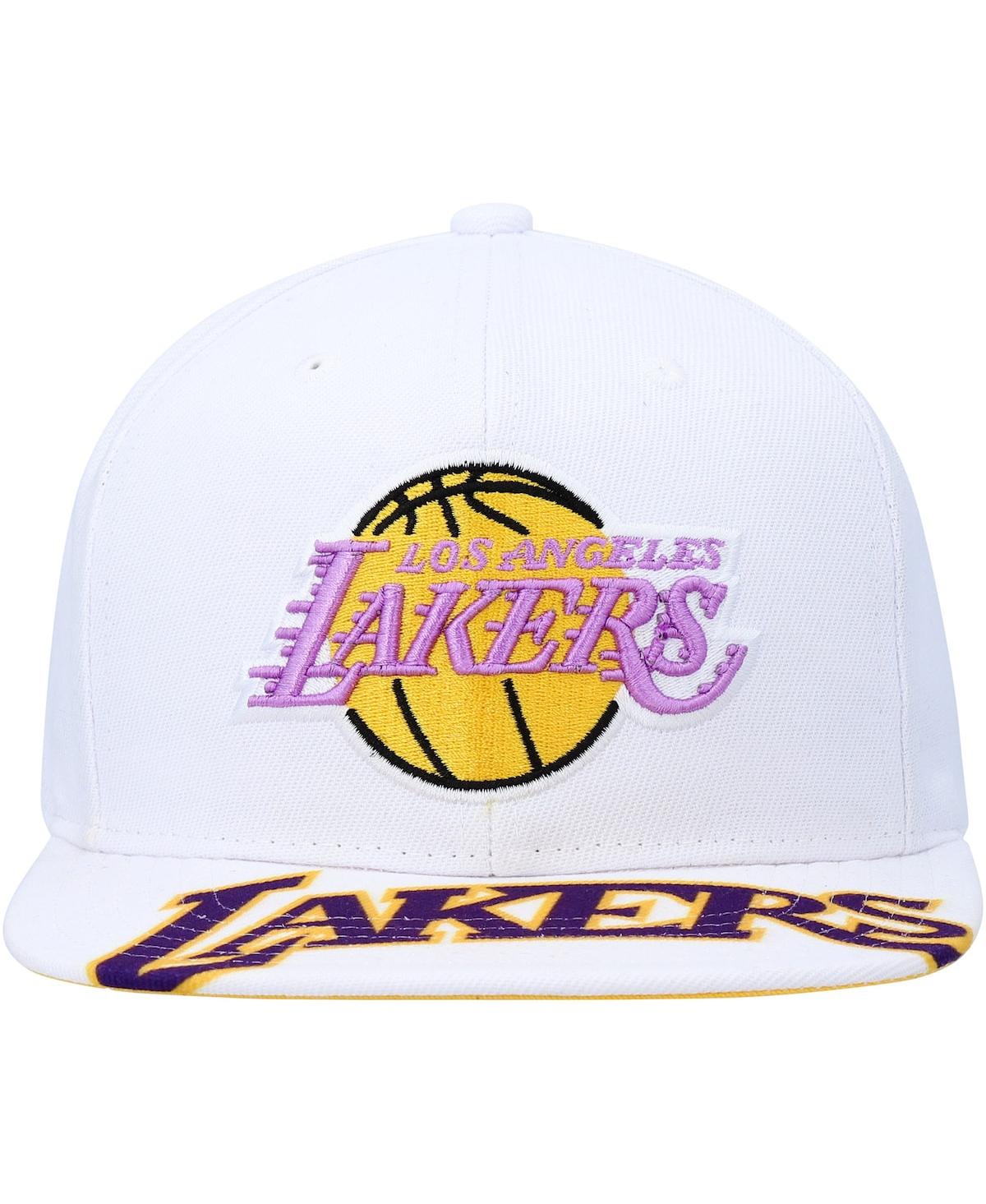 Men's Mitchell & NessLos Angeles Lakers Hardwood Classics Swingman Pop Snapback Hat - White