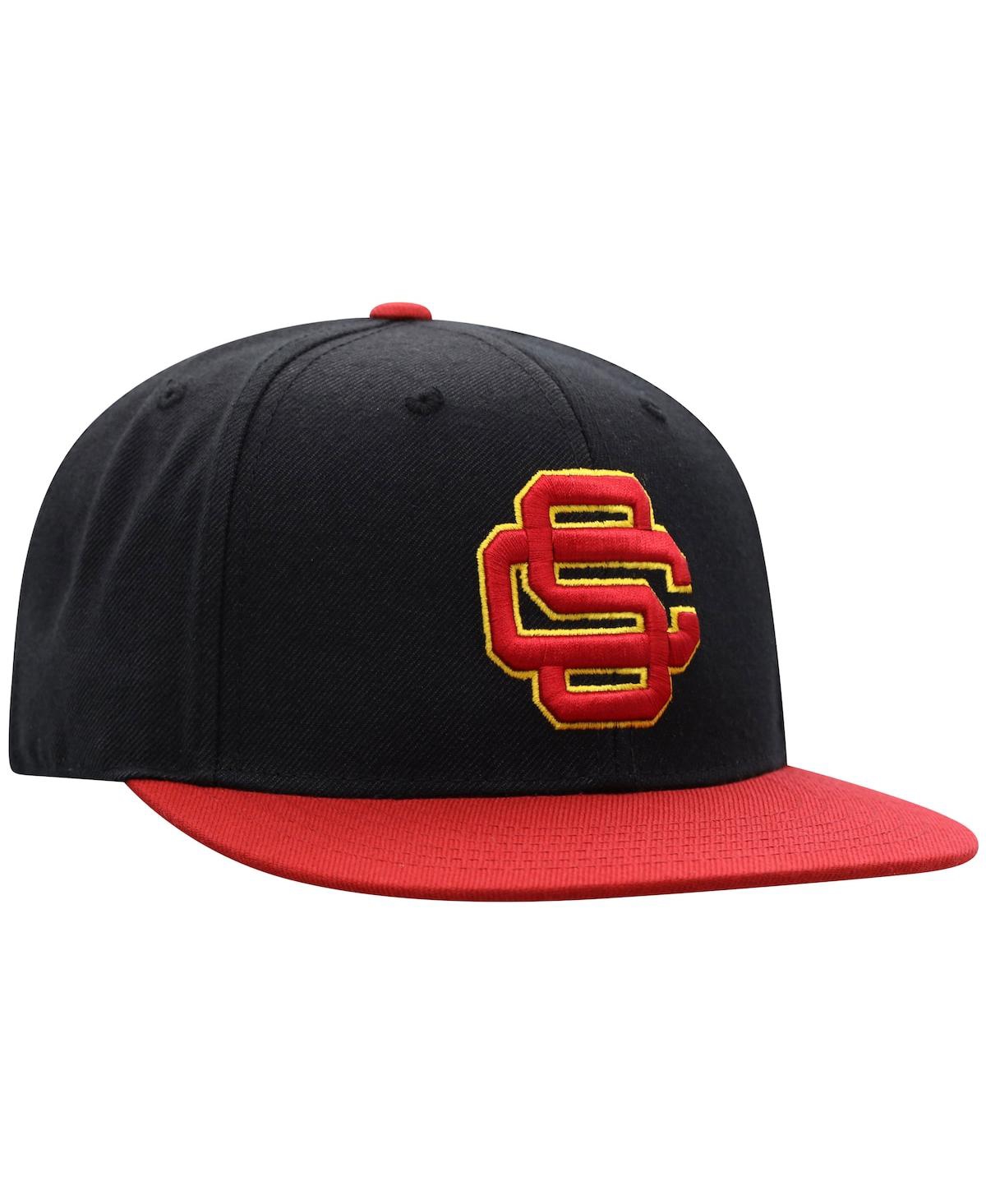 Shop Top Of The World Men's  Black And Cardinal Usc Trojans Team Color Two-tone Fitted Hat In Black,cardinal