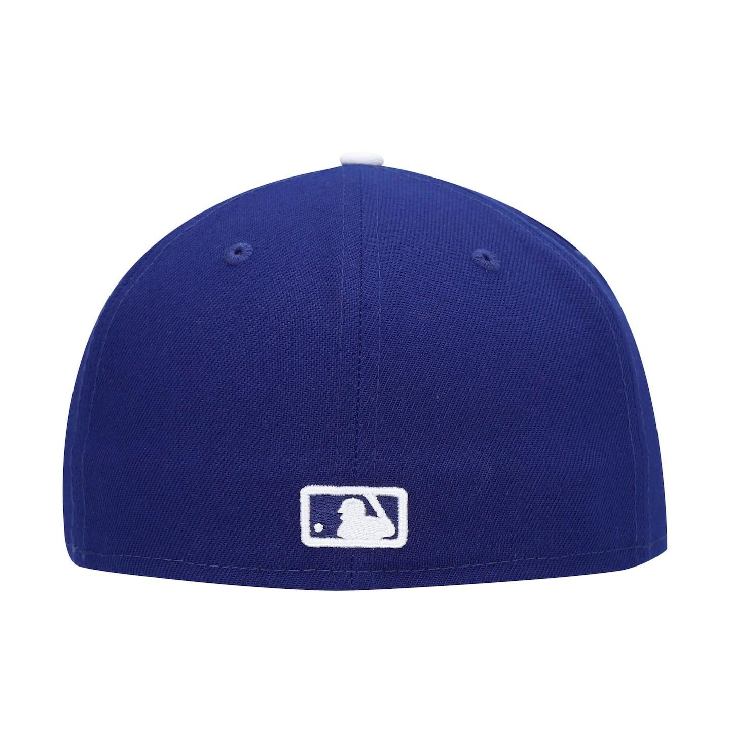 Мужская кепка New Era Royal Los Angeles Dodgers Logo White 59FIFTY Fitted Hat — фото 5
