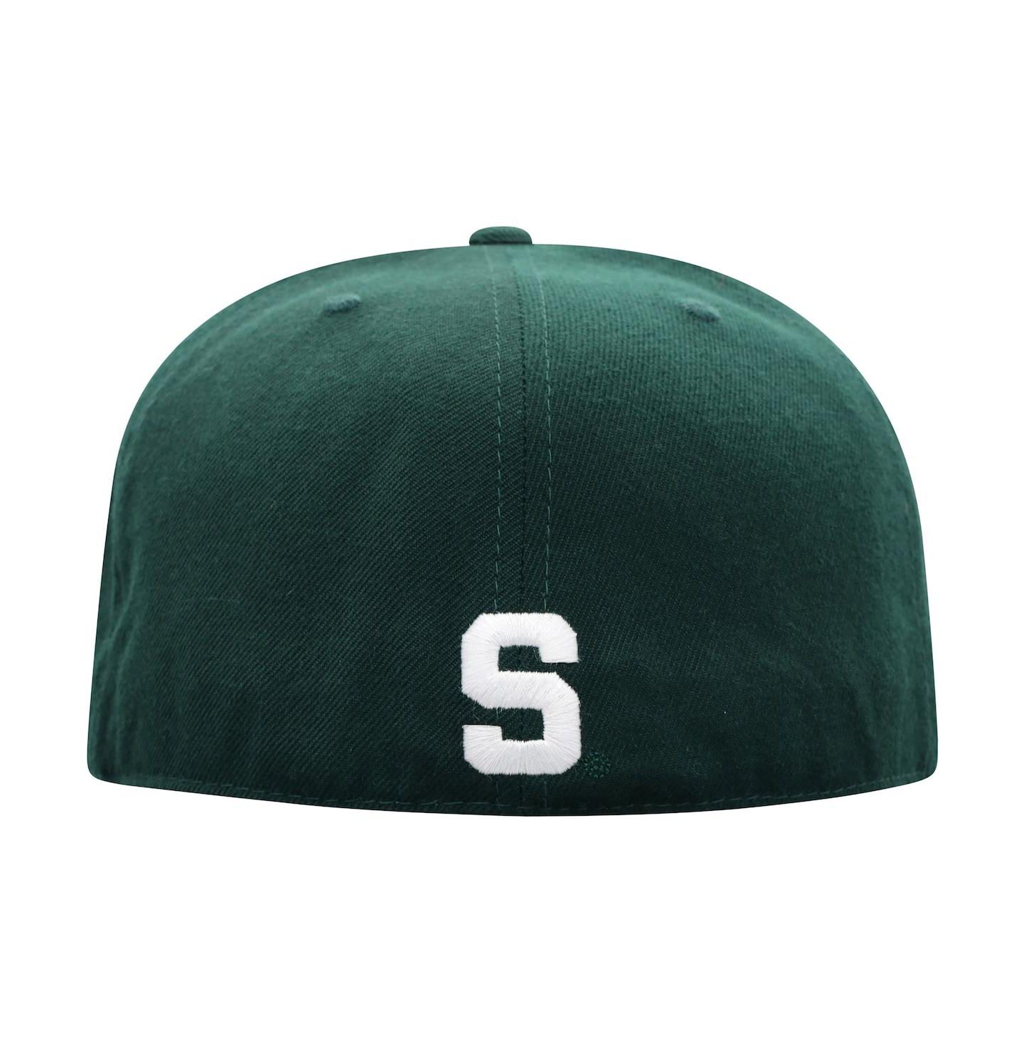 Мужская кепка Top of the World Green Michigan State Spartans Team Color Fitted Hat — фото 5
