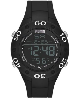 Puma Women's Puma 8 Digital Black Polyurethane Strap Watch 49mm