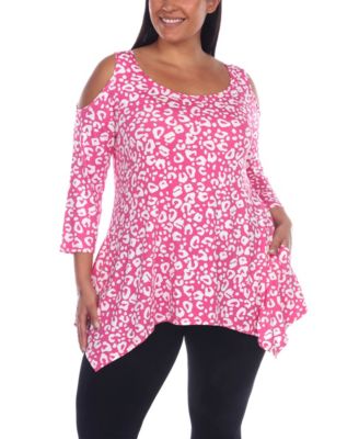 White Mark Plus Size Leopard Cold 