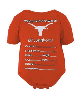 Texas Longhorns Newborn Boys and Girls Welcome to the World Creeper - Burnt Orange