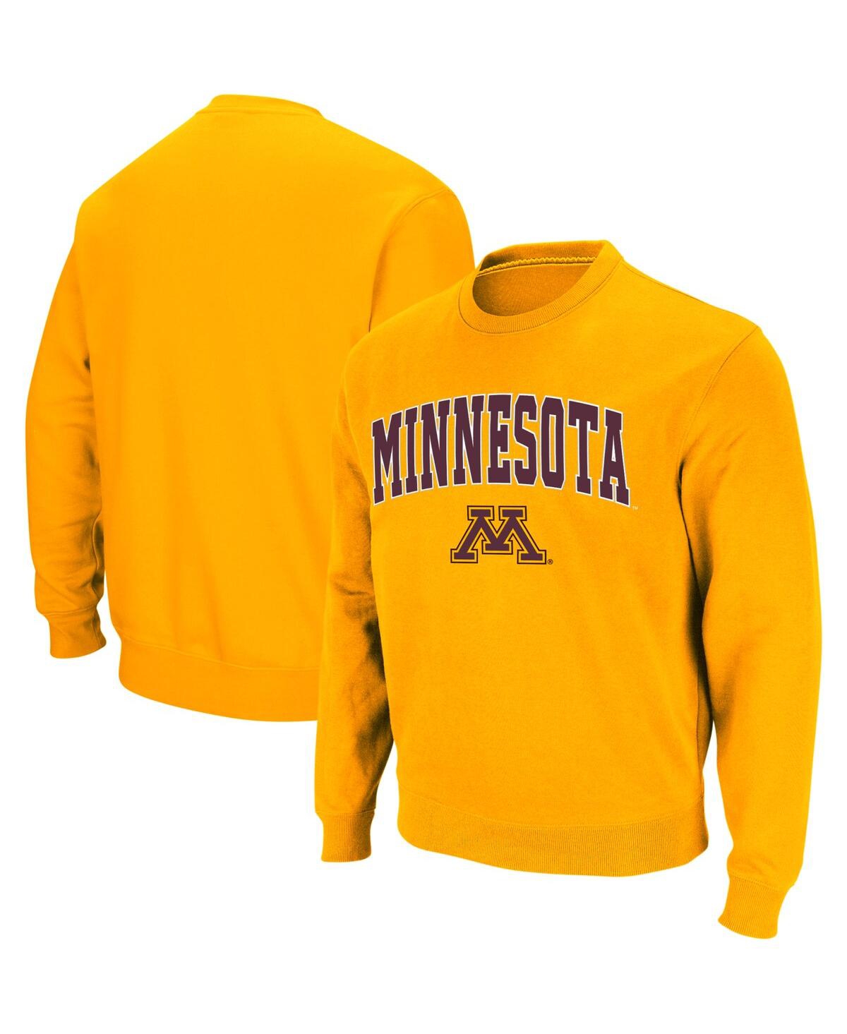 Shop Colosseum Men's  Gold Minnesota Golden Gophers Arch & Logo Crew Neck Sweatshirt