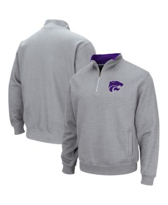 Men's Heathered Gray Kansas State Wildcats Tortugas Team Logo Quarter-Zip Jacket