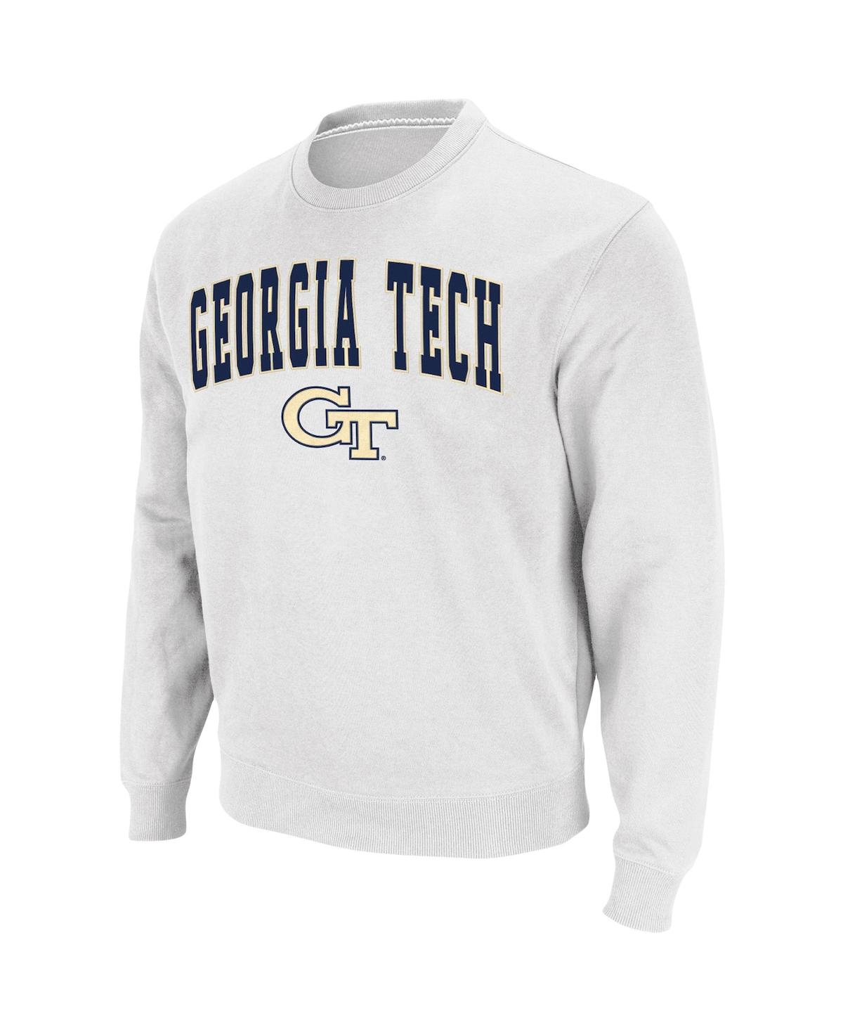 Shop Colosseum Men's  White Georgia Tech Yellow Jackets Arch Logo Tackle Twill Pullover Sweatshirt