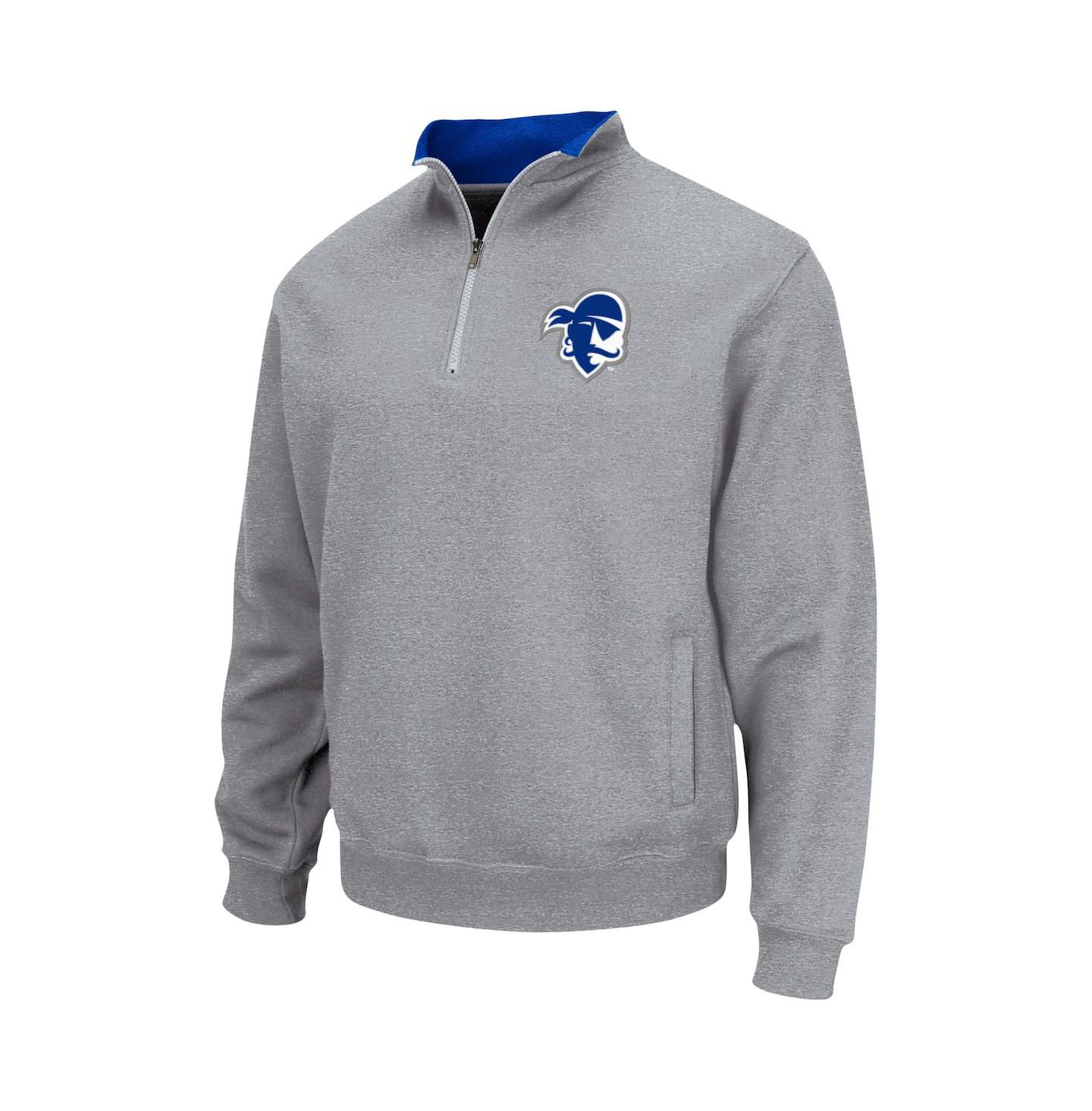 Мужская куртка Colosseum Heathered Gray Seton Hall Pirates Tortugas Team Logo Quarter-Zip — фото 3