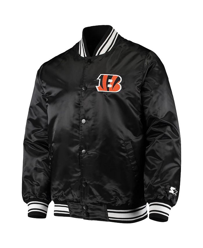 Starter Men's Black Cincinnati Bengals Locker Room Satin Varsity Full
