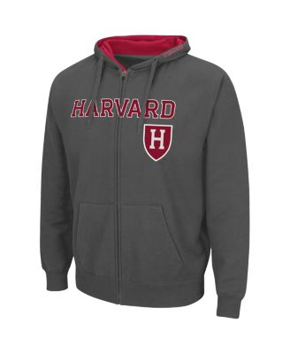 Men's Charcoal Harvard Crimson Arch Logo 3.0 Full-Zip Hoodie