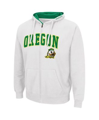 Men's White Oregon Ducks Arch Logo 3.0 Full-Zip Hoodie