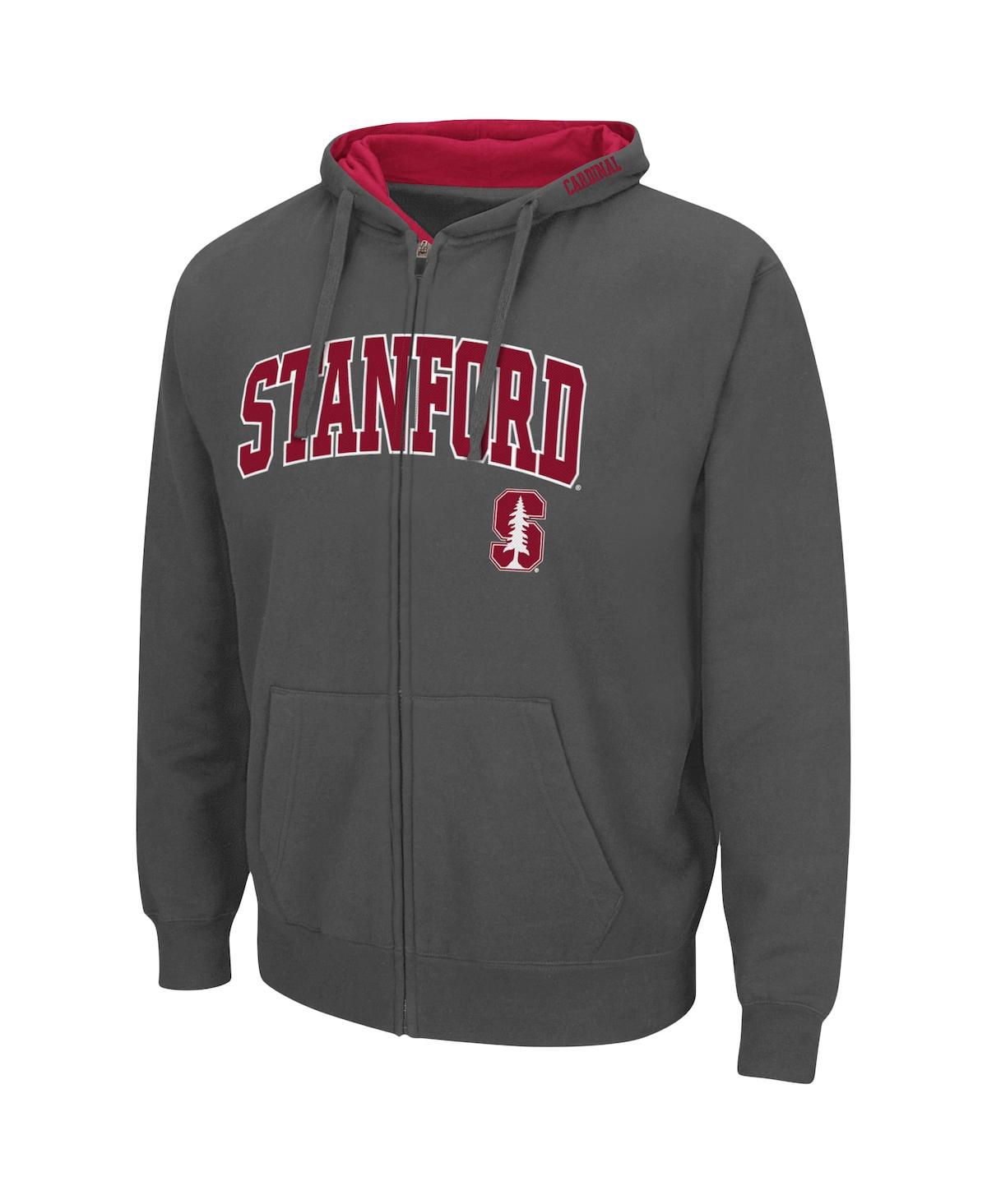 Colosseum Men's Stanford Cardinal Arch & Logo 3.0 Full-zip Hoodie In Charcoal