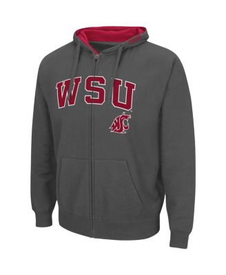 Men's Charcoal Washington State Cougars Arch Logo 3.0 Full-Zip Hoodie