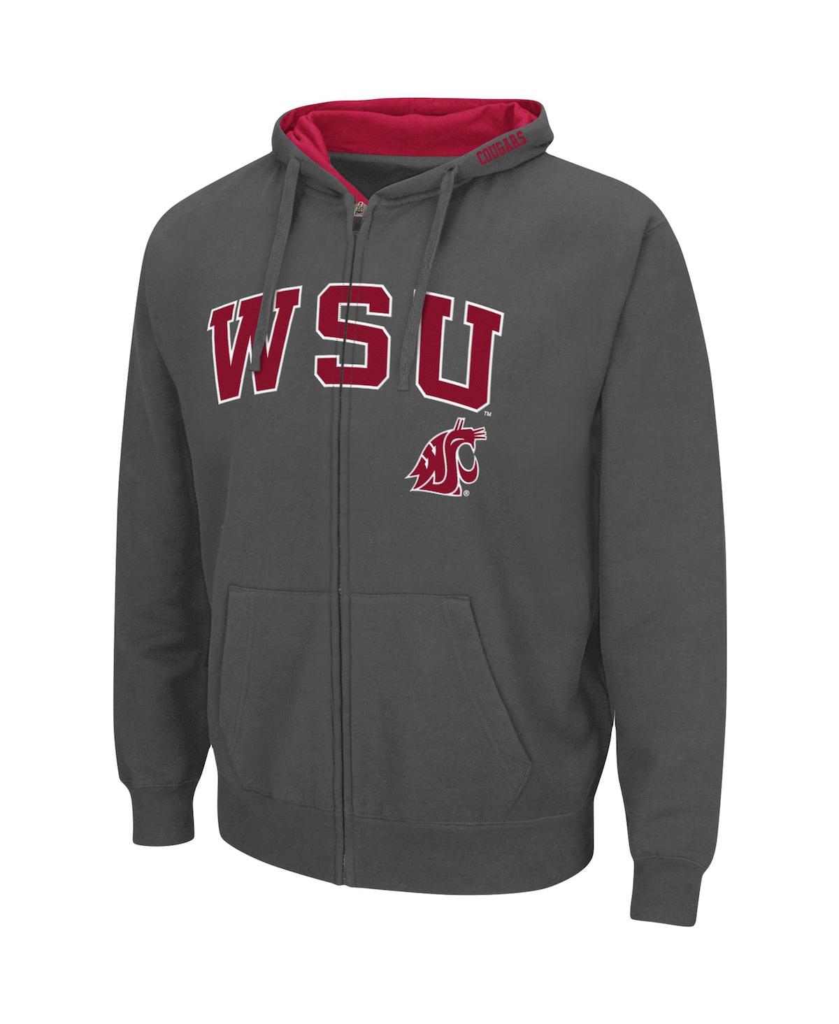 Colosseum Men's  Charcoal Washington State Cougars Arch Logo 3.0 Full-zip Hoodie In Charcoal