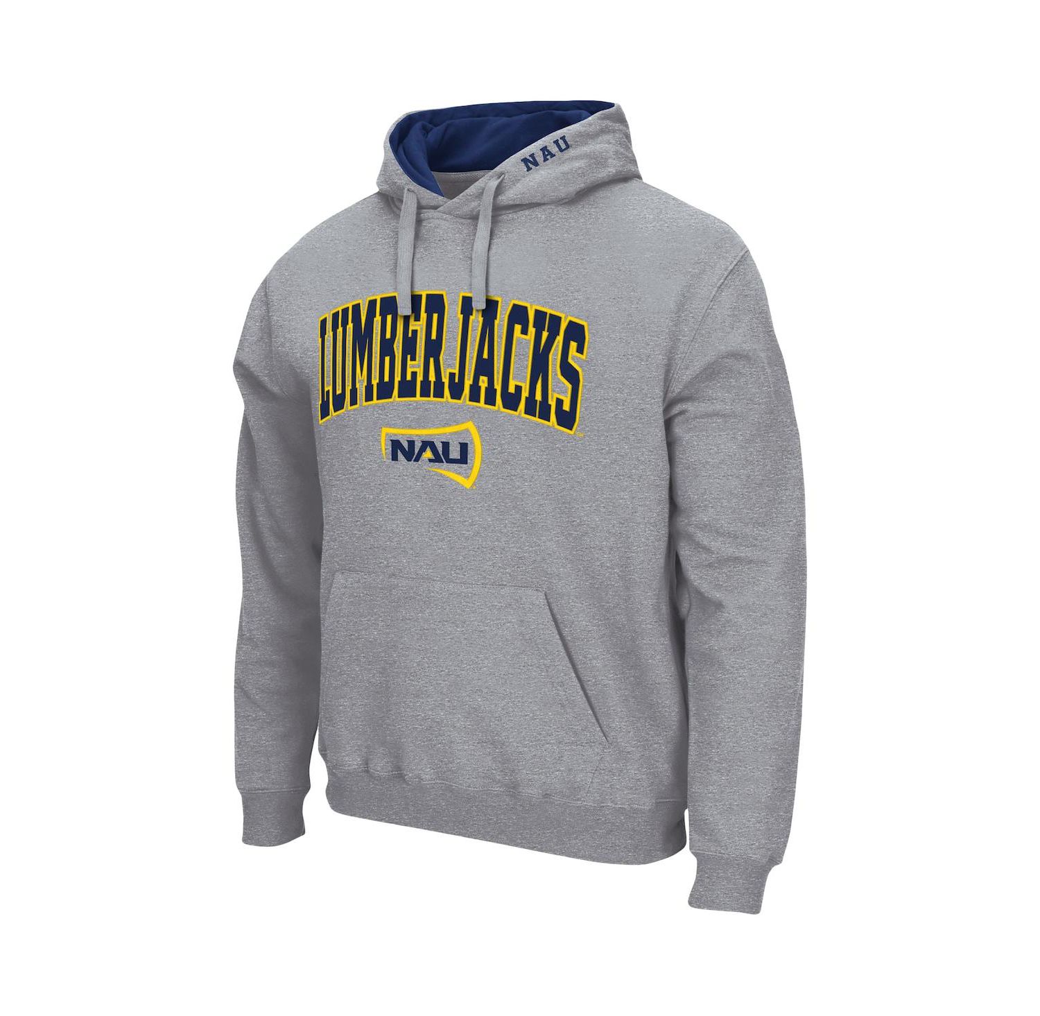 Men's Heathered Gray Northern Arizona Lumberjacks Arch and Logo Pullover Hoodie