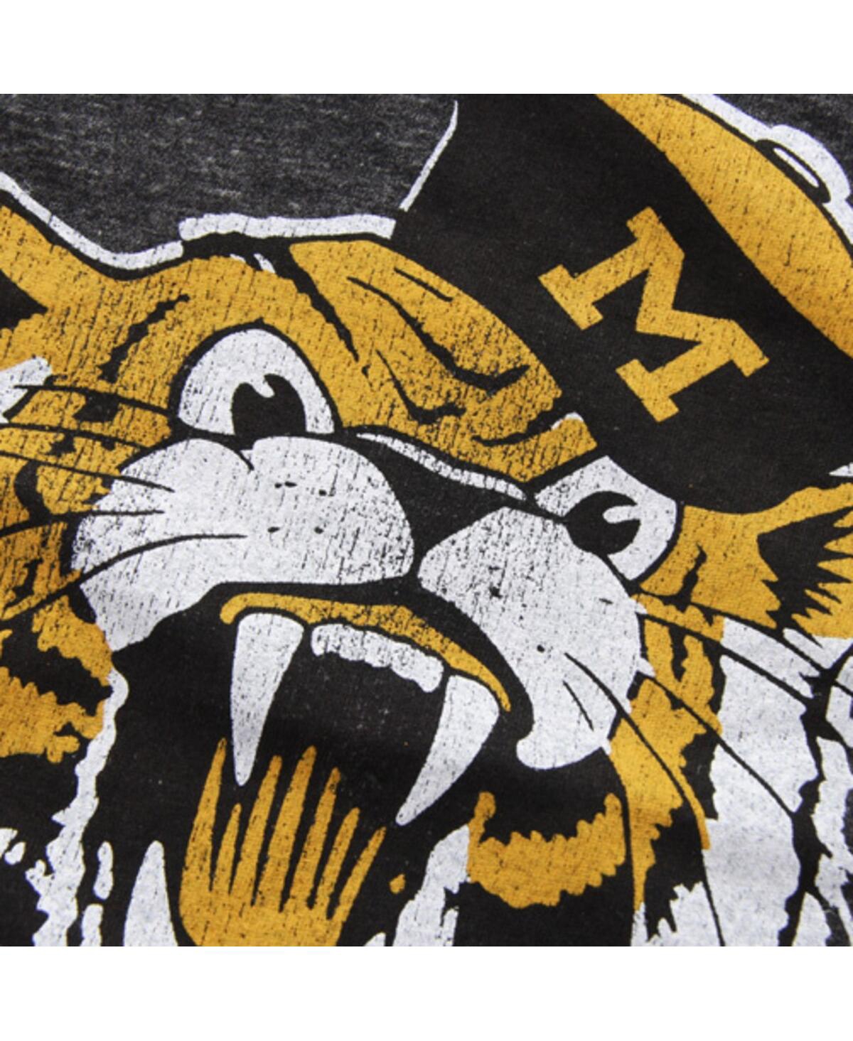 Shop Retro Brand Men's Original  Heather Black Missouri Tigers Vintage-like Angry Tiger Tri-blend T-shirt