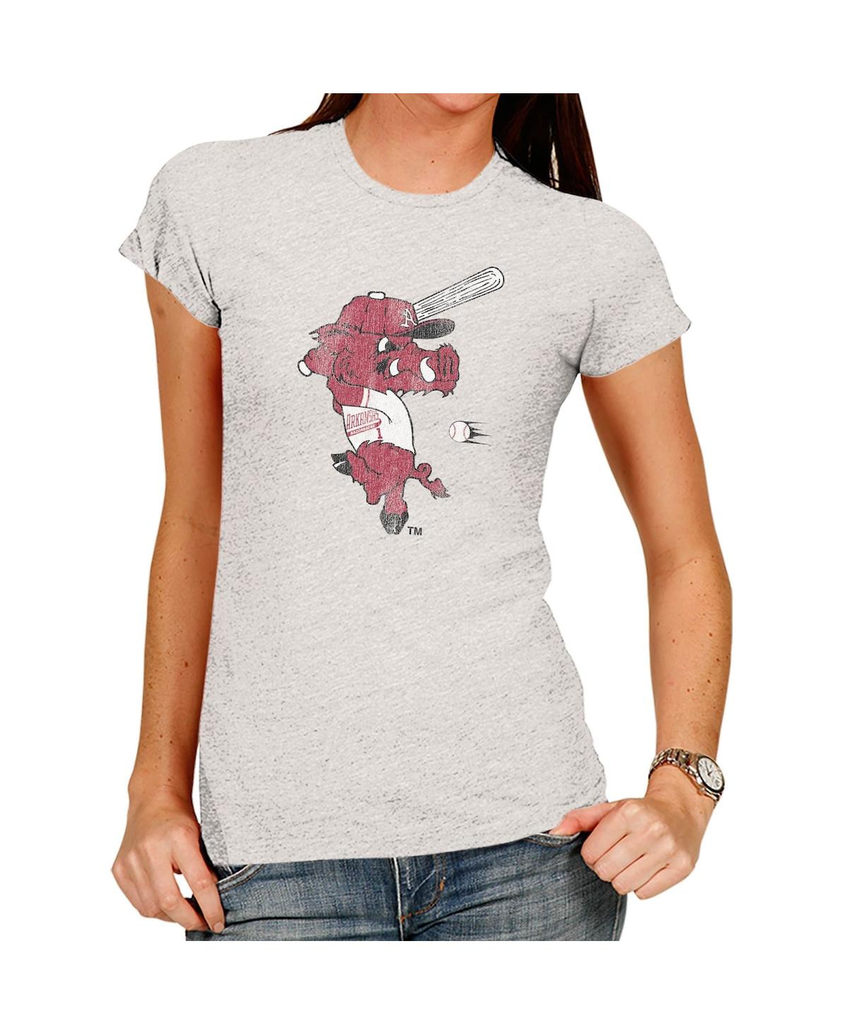 Women's Original Retro BrandArkansas Razorbacks Tri-Blend T-shirt - Gray