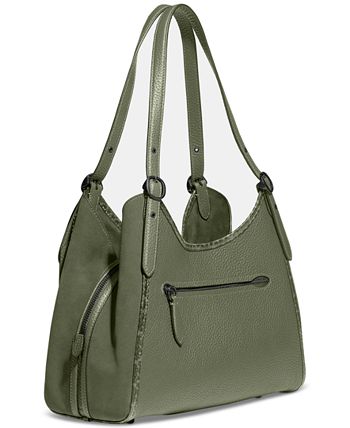 Coach Solid Green Leather Shoulder Bag One Size - 78% off