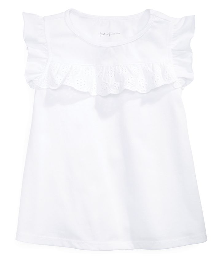 First Impressions Baby Girls Eyelet Ruffle Shirt, Created for Macy's ...