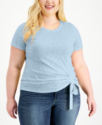 INC International Concepts Plus Size Ruched Top, Created for Macy's ...