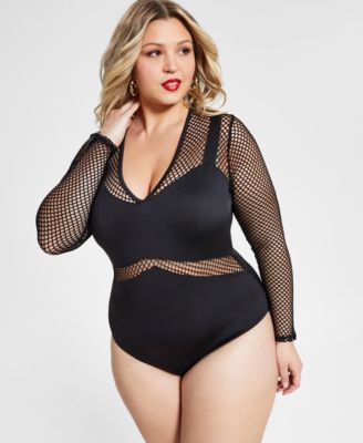 plus mesh bodysuit