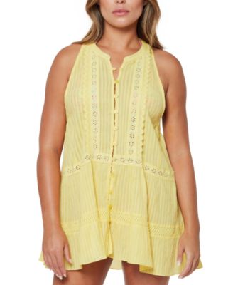 Jessica Simpson - Basic Solids Button Front Swing Cover Up