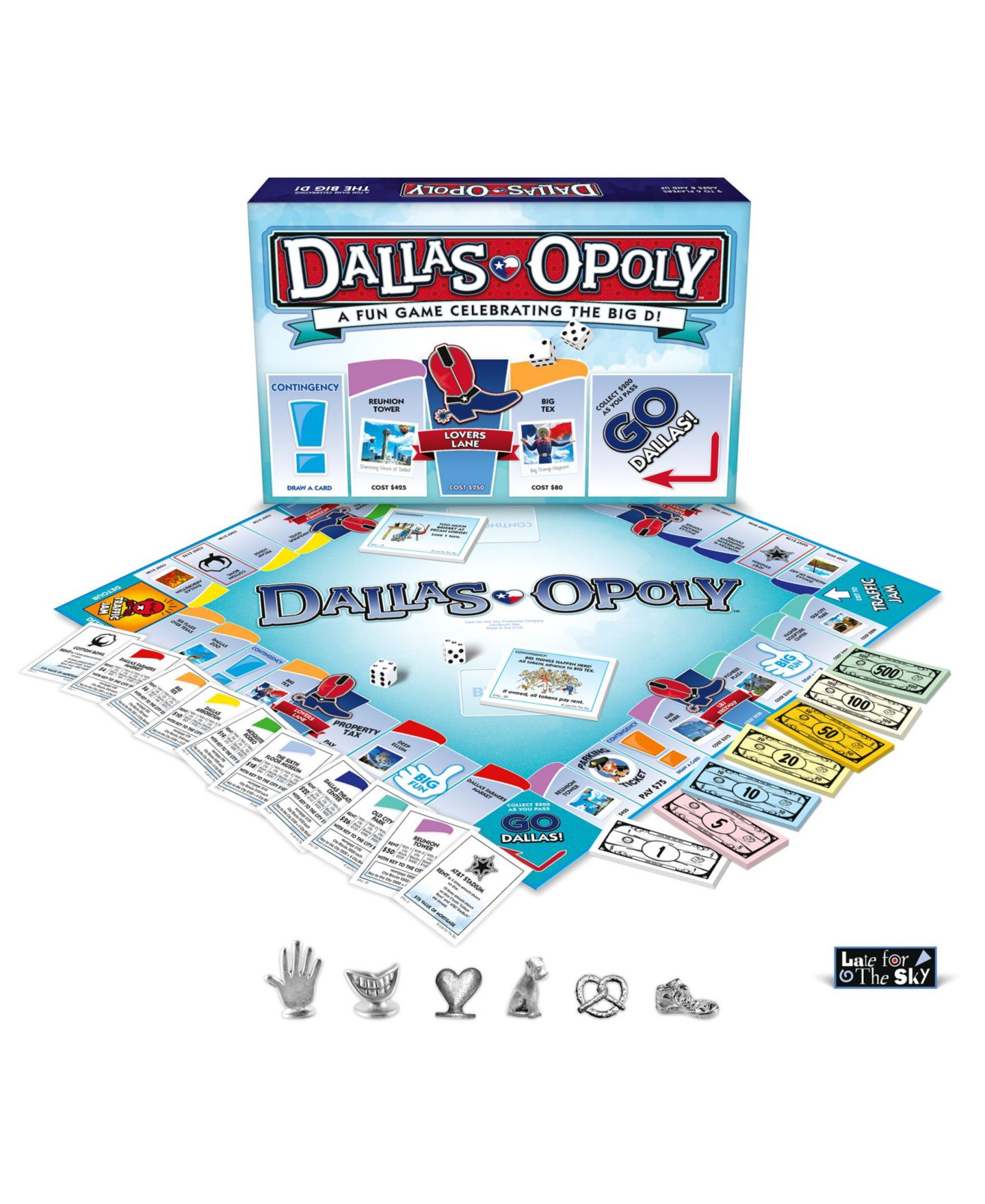Детская настольная игра Late for the Sky Dallas-Opoly Board Game, Ages 8+ — фото 1