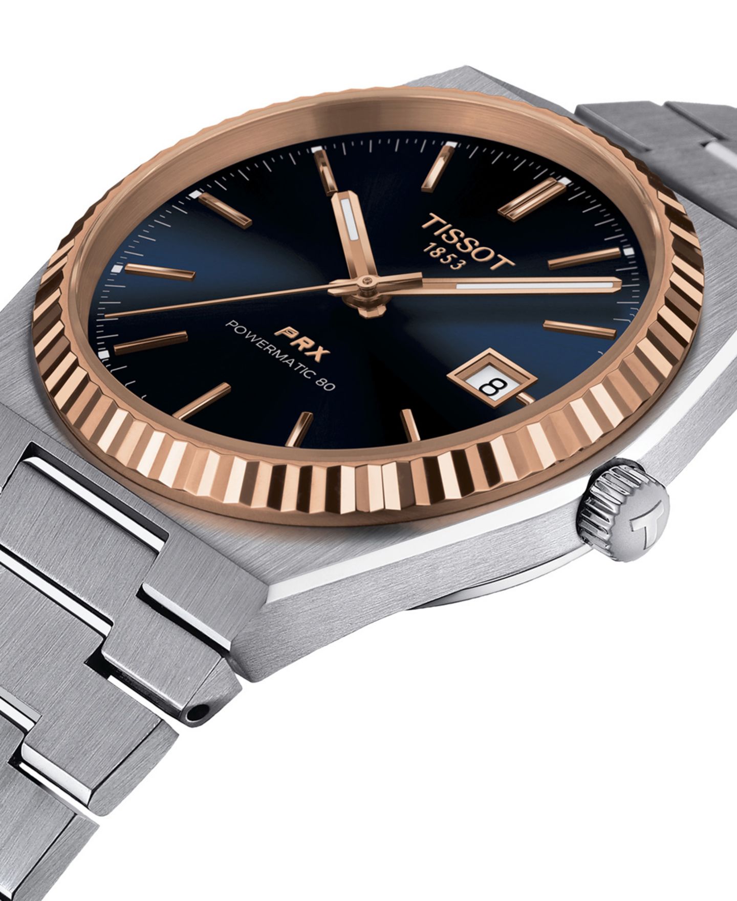 Мужские часы Tissot PRX Powermatic 80 Automatic Stainless Steel Bracelet Watch 40mm — фото 3