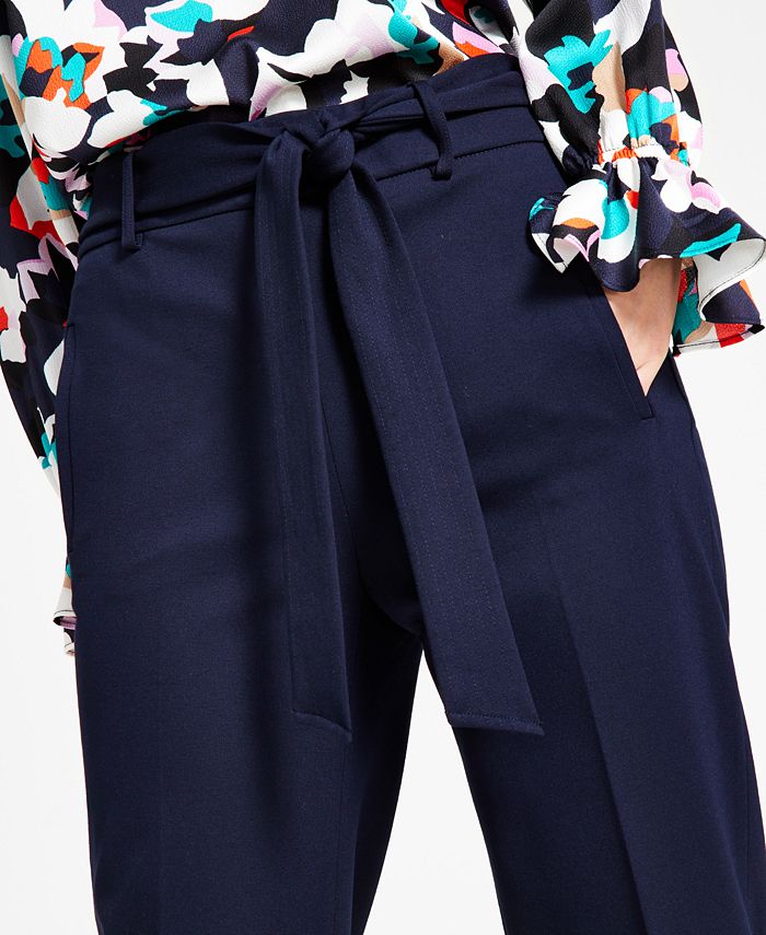Bar III Women's Tie Front Capris Pants, Created for Macy's - Macy's