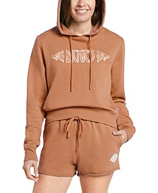 Banded-Bottom Cropped Graphic Hoodie
