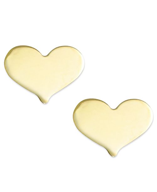 Macy's Heart Stud Earrings in 10k Gold & Reviews Earrings Jewelry