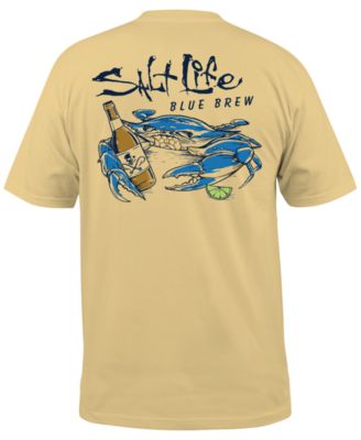 Salt Life - Men's Blue Brew Crab Logo Graphic Pocket T-Shirt
