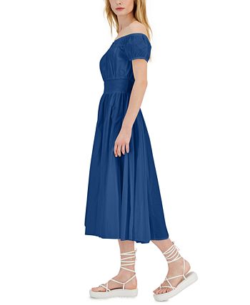 Women's Cotton Off-The-Shoulder Midi Dress, Created for Macy's